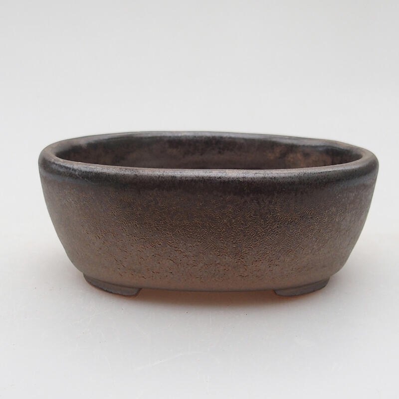 Keramická bonsai miska 9 x 7,5 x 3,5 cm, barva kovová
