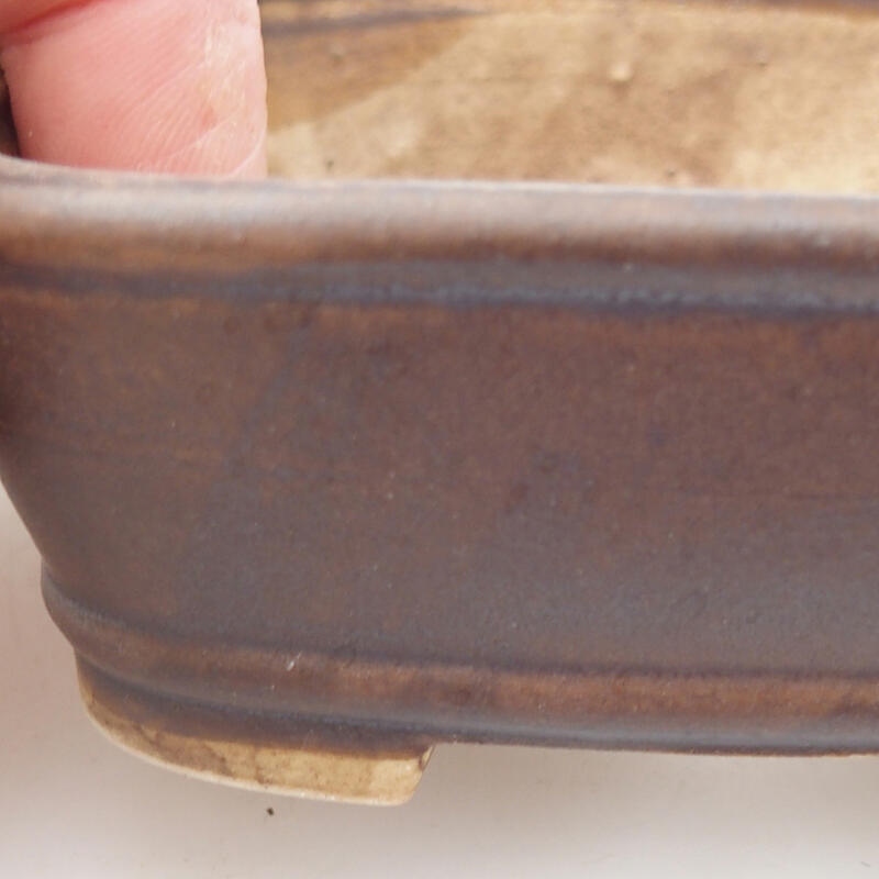 Keramická bonsai miska 9 x 8 x 3,5 cm, barva hnědá