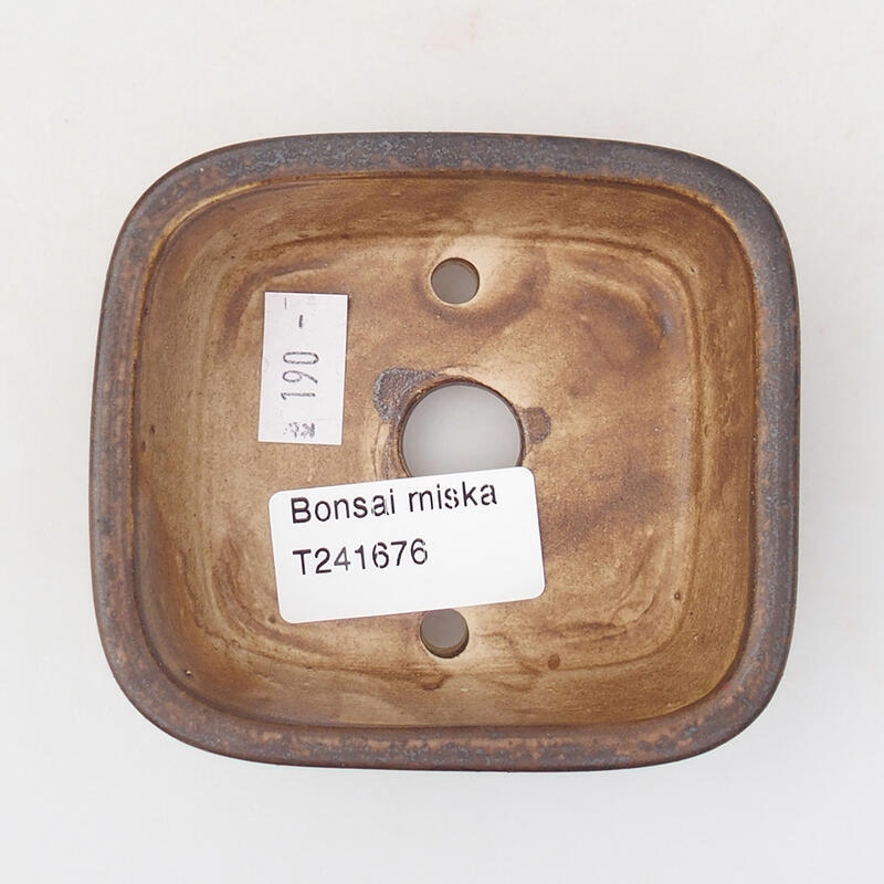 Keramická bonsai miska 9 x 8 x 3,5 cm, barva hnědá
