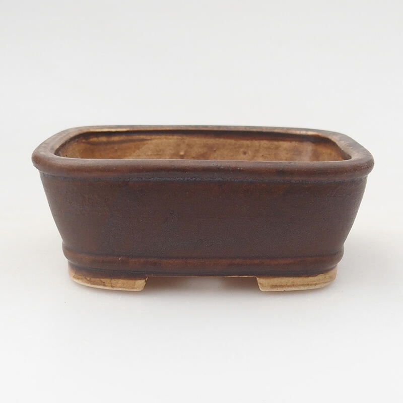 Keramická bonsai miska 9 x 8 x 3,5 cm, barva hnědá