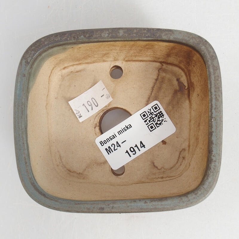 Keramická bonsai miska 9 x 8 x 3,5 cm, barva modrá
