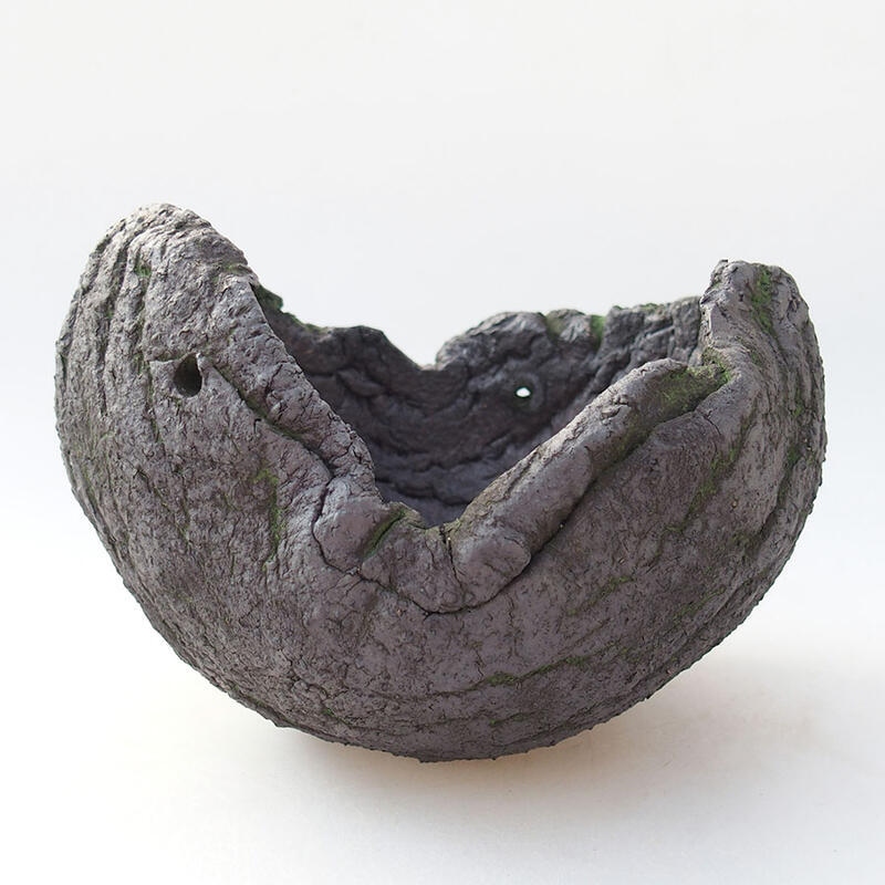 Keramická Skořápka  14 x 13 x 11 cm , barva zelená