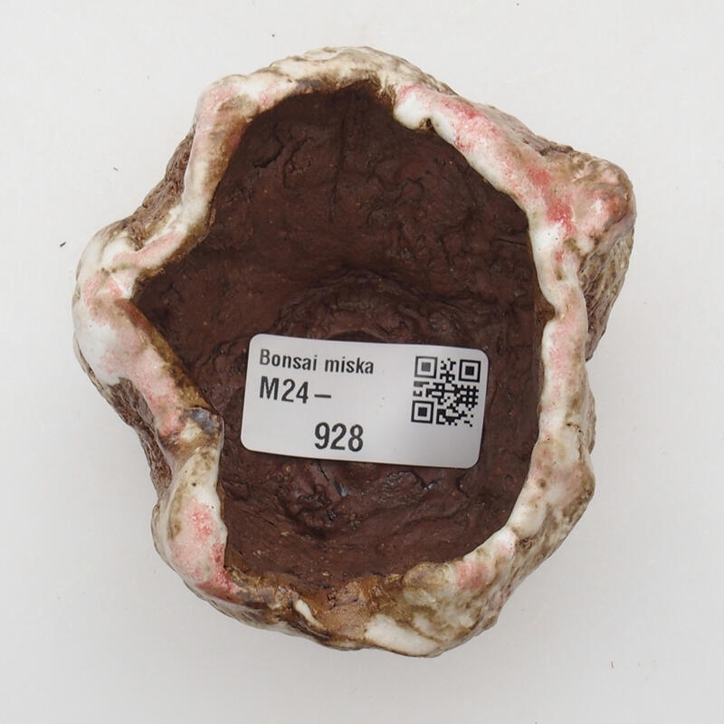 Keramická Skořápka  6 x 5 x 6 cm , barva červenobílá