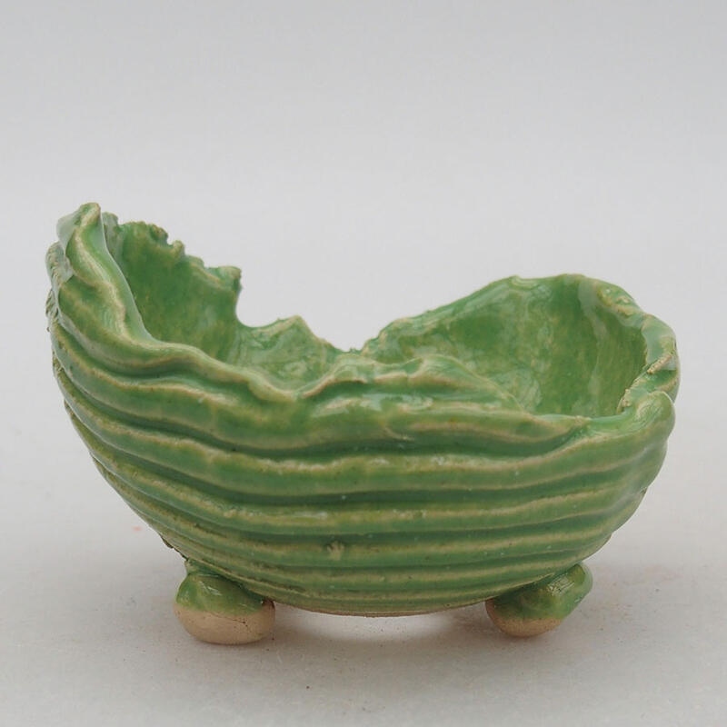 Keramická Skořápka  8 x 8,5 x 6 cm , barva zelená