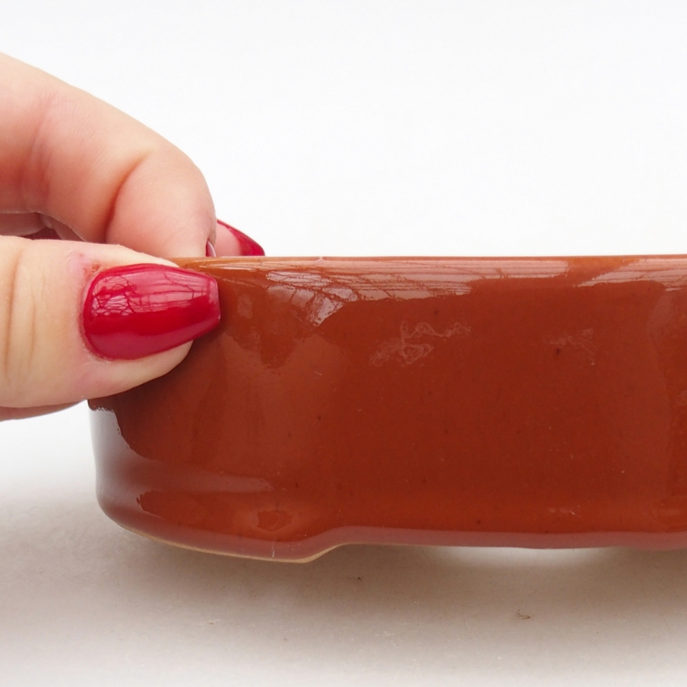 Keramická bonsai miska 12,5 x 10 x 3,5 cm, barva hnědá