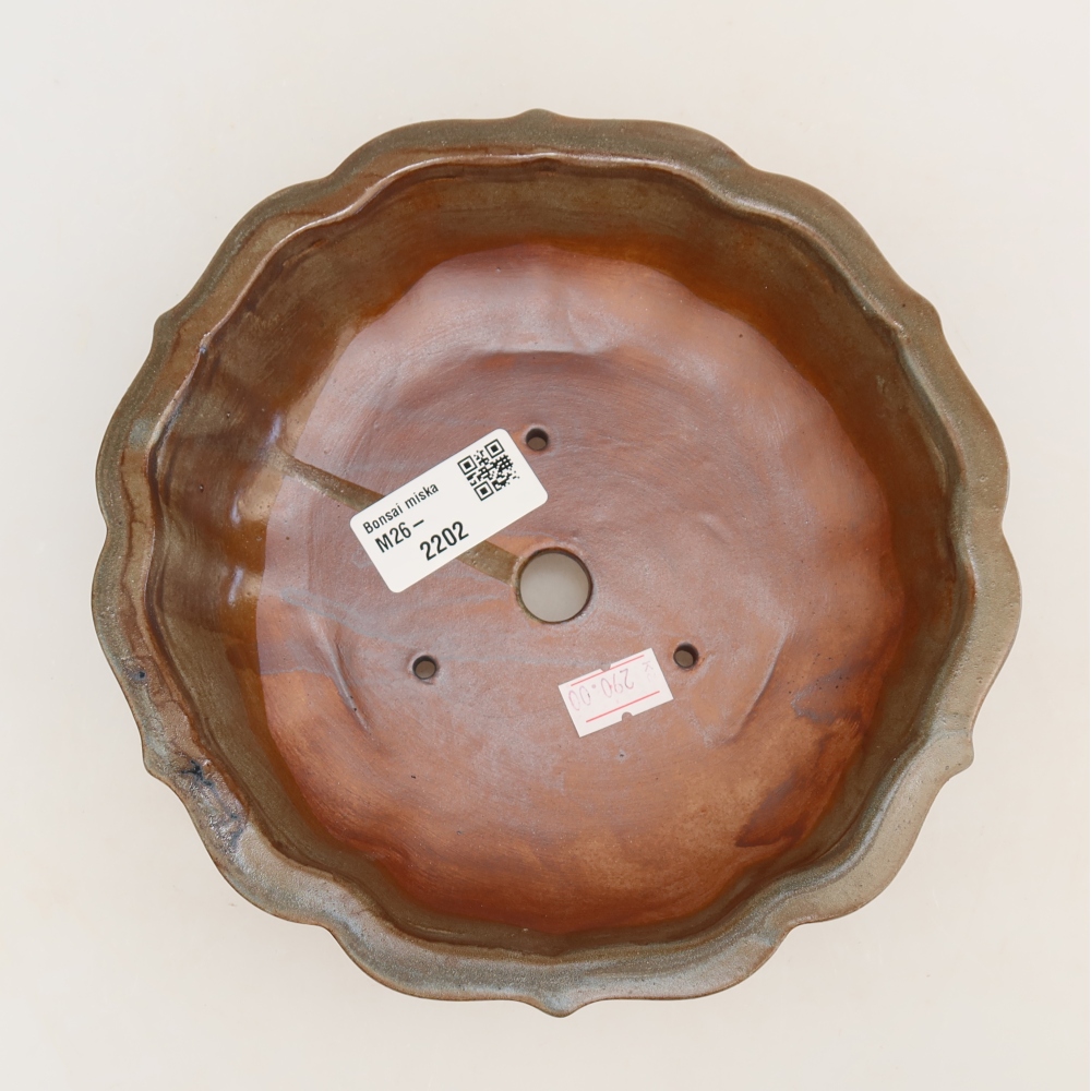 Keramická bonsai miska 18,5 x 18,5 x 5 cm, barva hnědá
