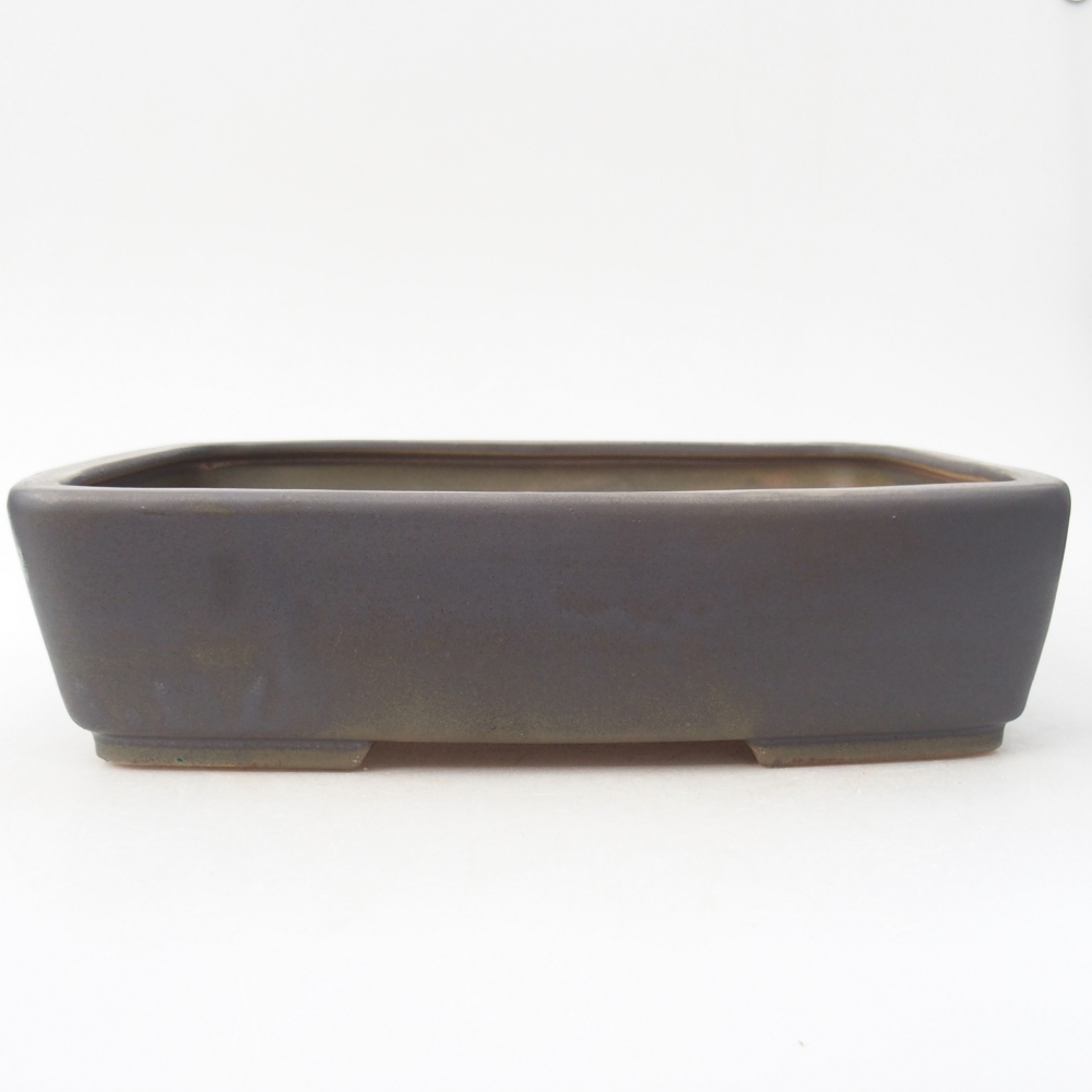 Keramická bonsai miska 26,5 x 20,5 x 6,5 cm, barva šedá