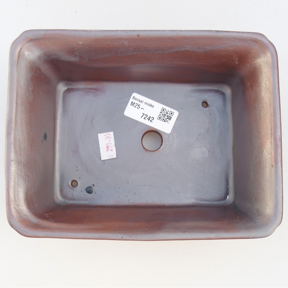 Keramická bonsai miska 18 x 14 x 7 cm, barva kovová