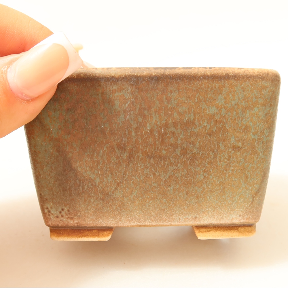 Keramická bonsai miska 8,5 x 8,5 x 5,5 cm, barva zelená