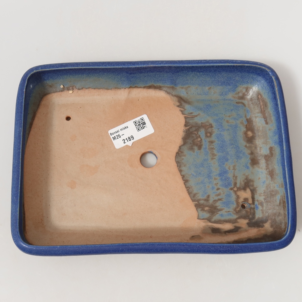 Keramická bonsai miska 24 x 17,5 x 4 cm, barva modrá