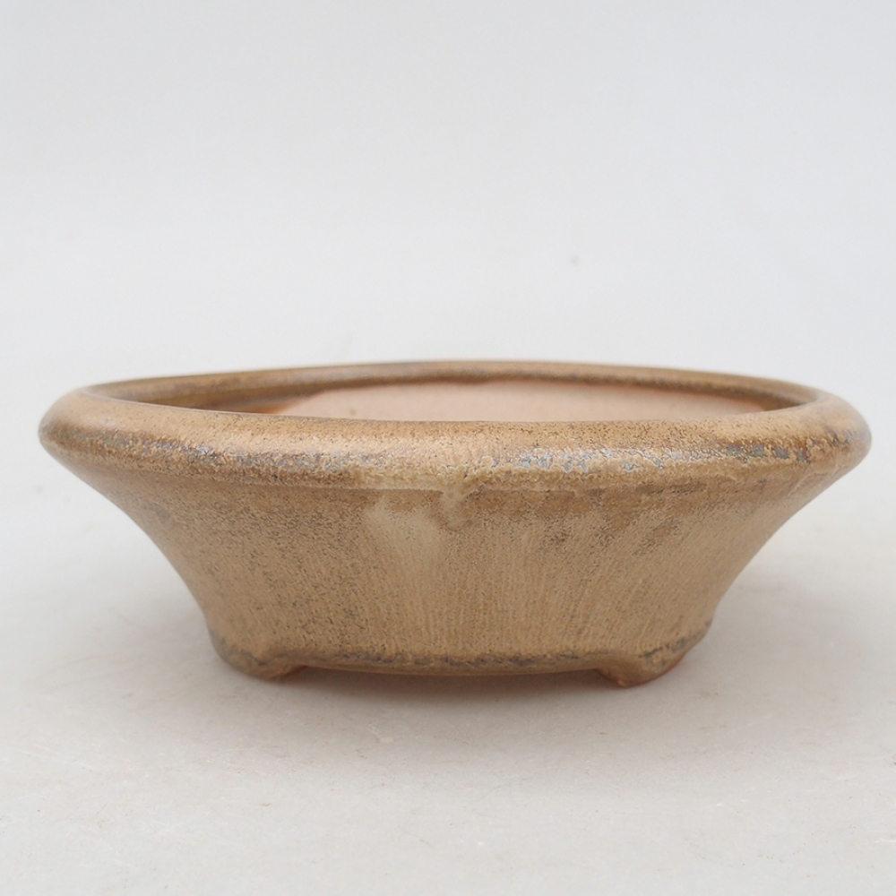 Keramická bonsai miska 13,5 x 13,5 x 4,5 cm, barva béžová