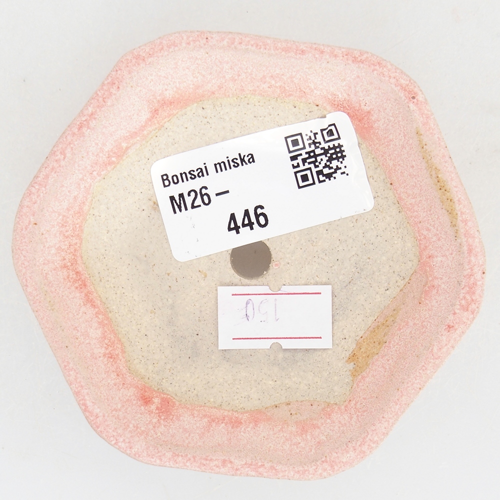 Keramická bonsai miska 8,5 x 8 x 2,5 cm, barva růžová