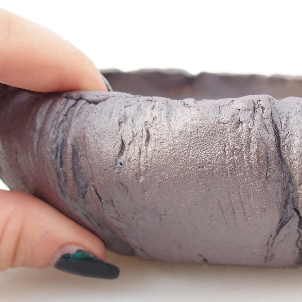 Keramická bonsai miska 17 x 17 x 5 cm, barva kovová