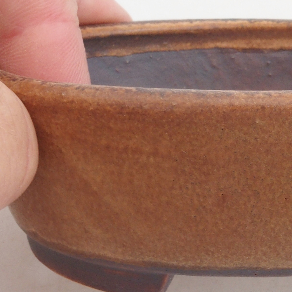 Keramická bonsai miska 9,5 x 8 x 3 cm, barva hnědá