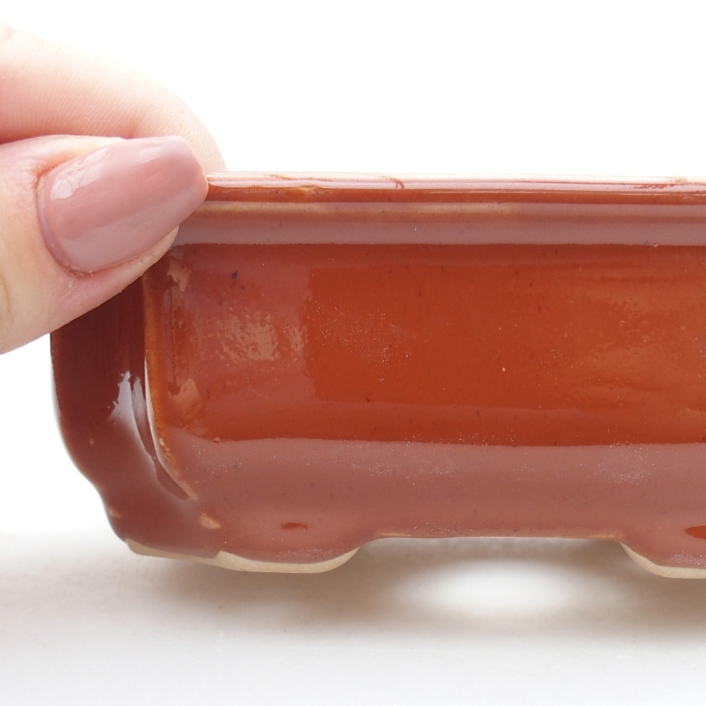 Keramická bonsai miska 11,5 x 8,5 x 4 cm, barva hnědá