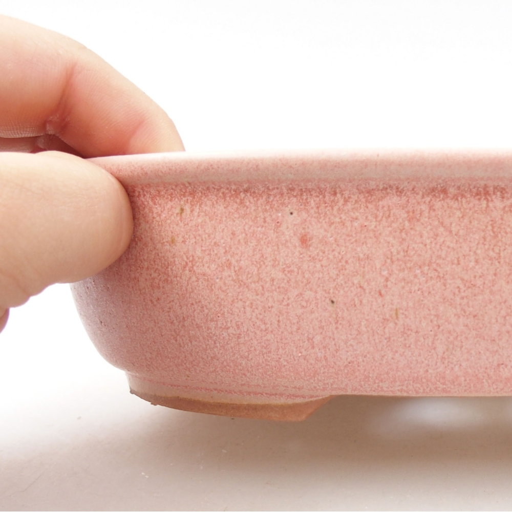 Keramická bonsai miska 19 x 14,5 x 4,5 cm, barva růžová