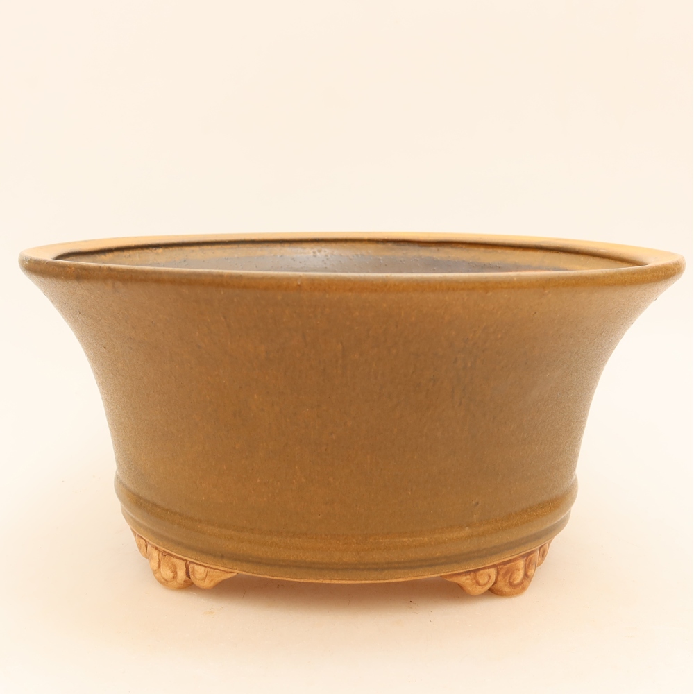 Keramická bonsai miska 24,5 x 24,5 x 11 cm, barva hnědá