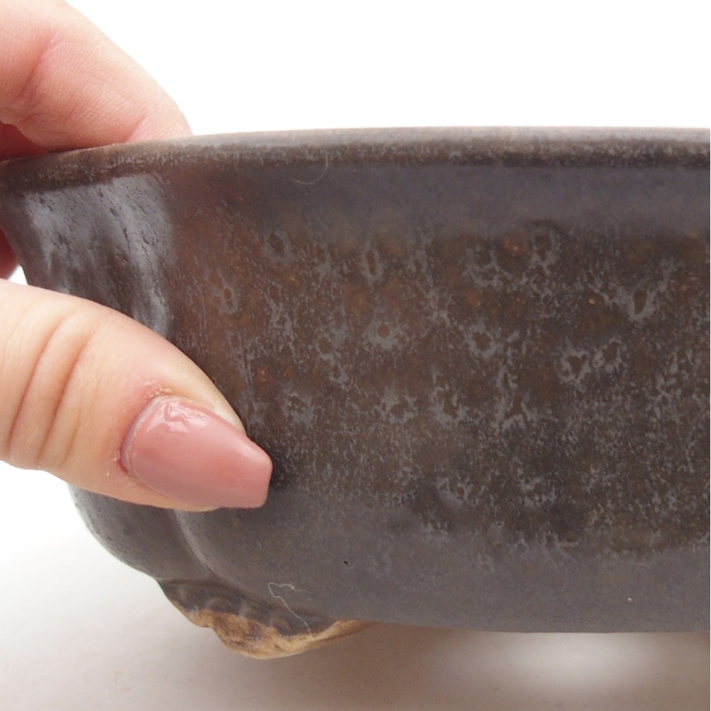 Keramická bonsai miska 18,5 x 17 x 6 cm, barva hnědá