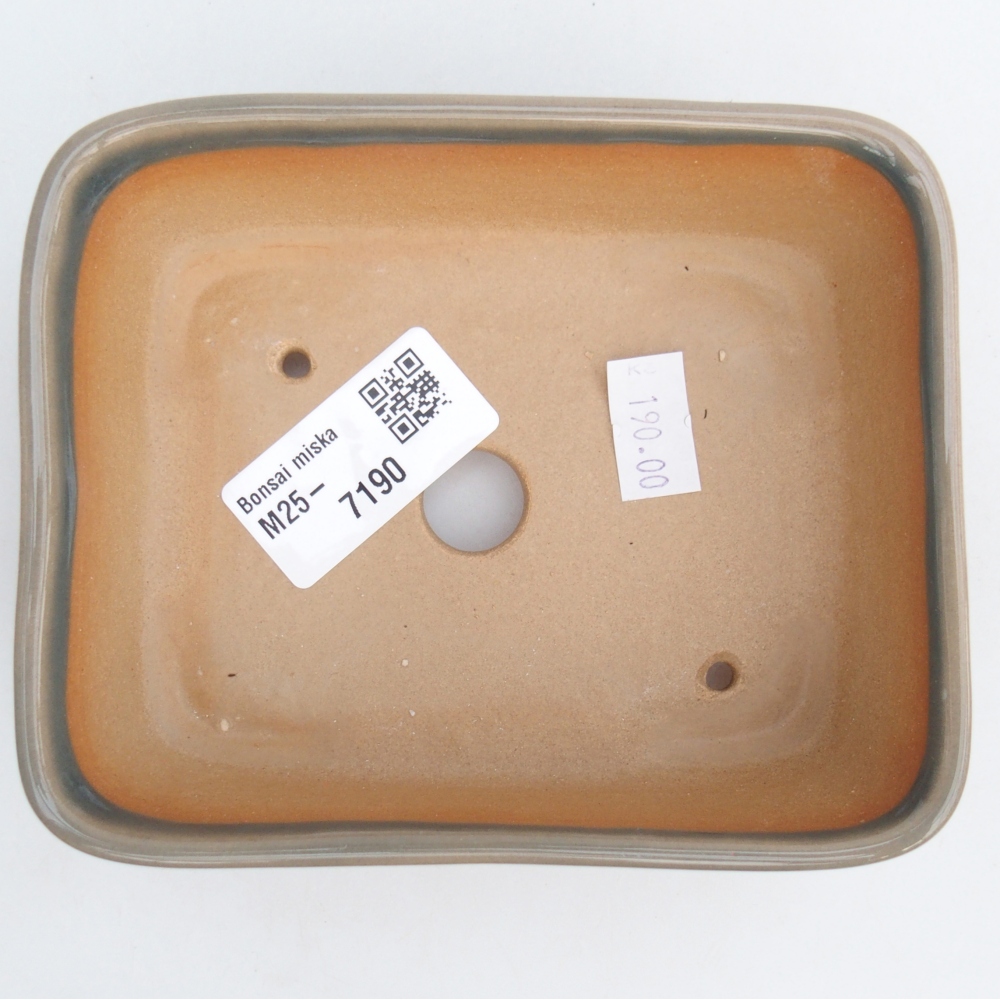 Keramická bonsai miska 12 x 10 x 4 cm, barva šedá