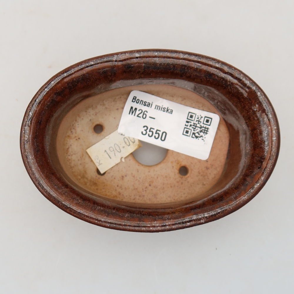 Keramická bonsai miska 9,5 x 6,5 x 3 cm, barva hnědá
