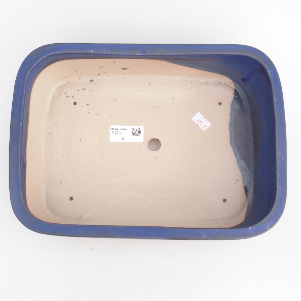 Keramická bonsai miska 28,5 x 21 x 7,5 cm, barva modrá