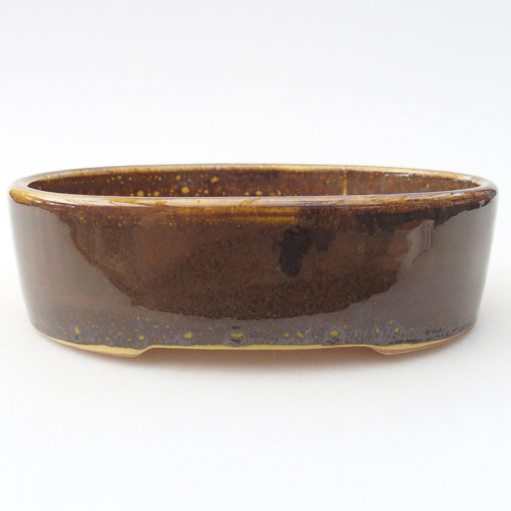 Keramická bonsai miska 12,5 x 10 x 3,5 cm, barva žlutá