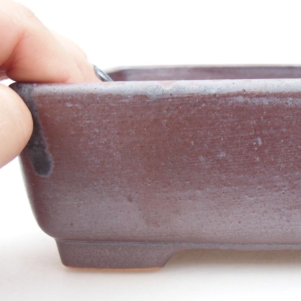 Keramická bonsai miska 14,5 x 11 x 5,5 cm, barva kovová