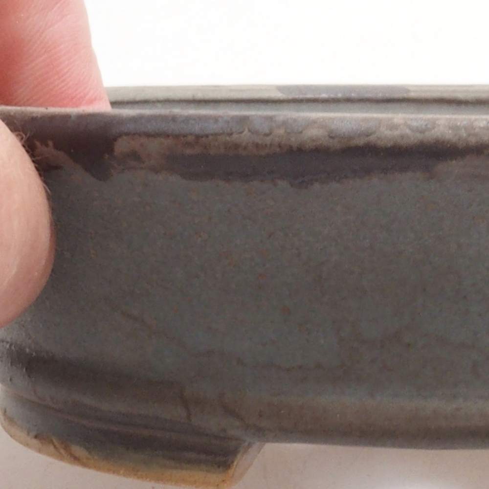 Keramická bonsai miska 13,,5 x 12 x 3,5 cm, barva modrá