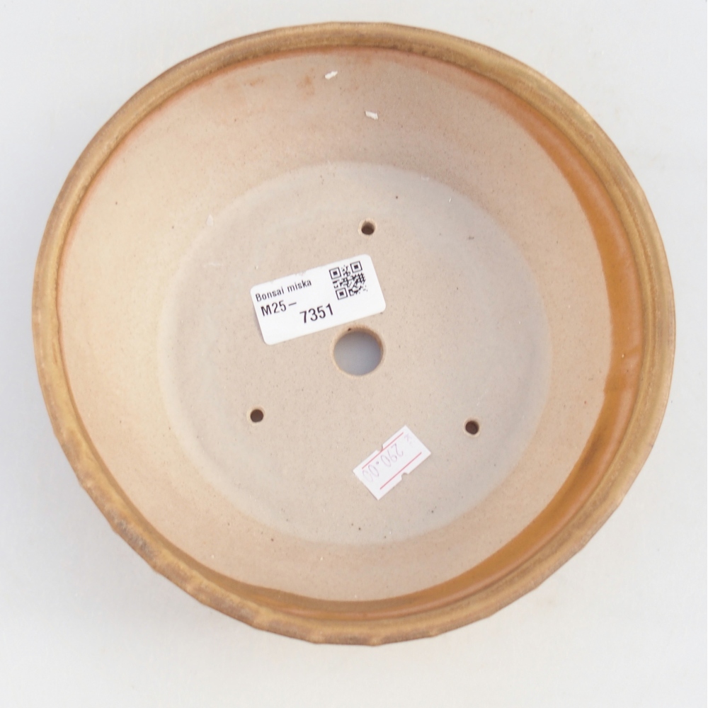 Keramická bonsai miska 18 x 18 x 5,5 cm, barva béžová