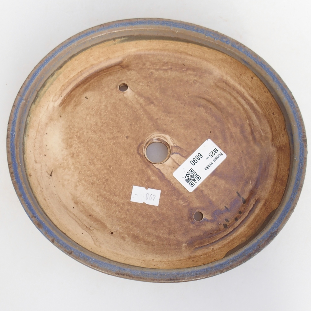 Keramická bonsai miska 21 x 19 x 4 cm, barva modrá