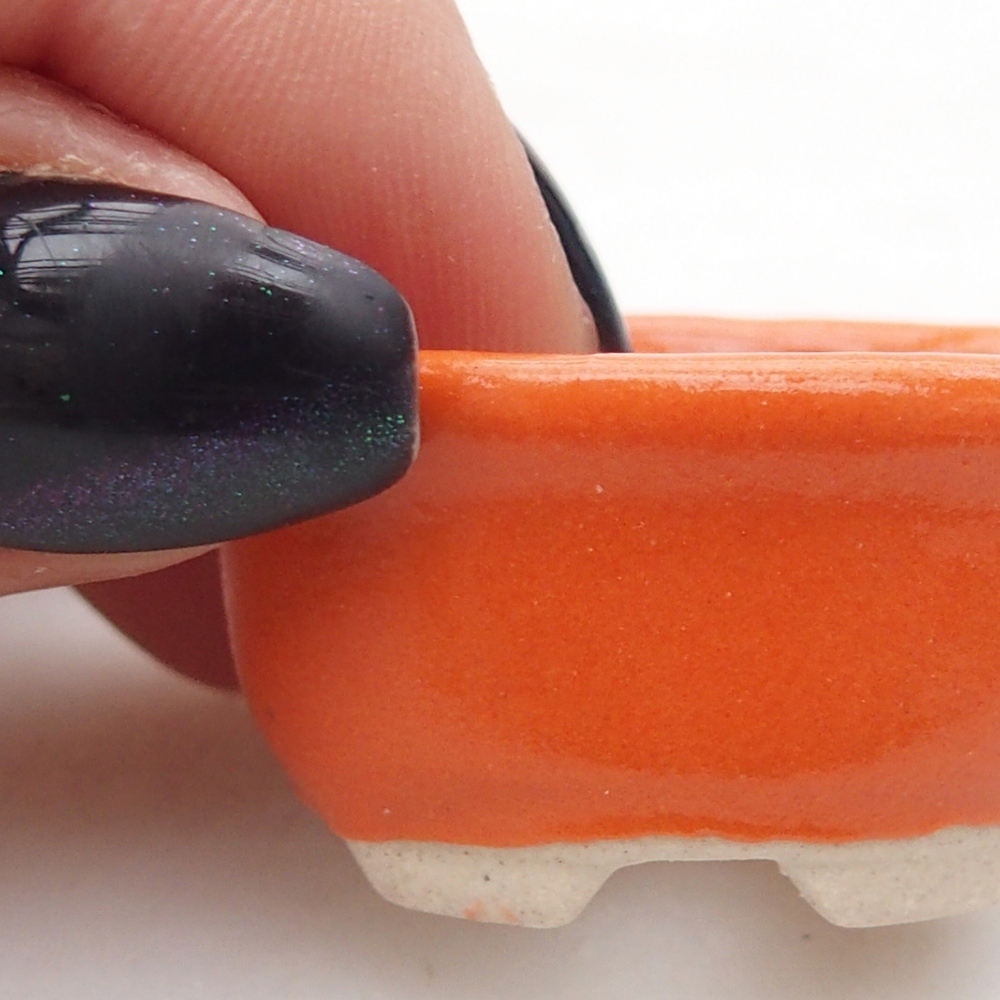 Mini bonsai miska 3 x 2,5 x 2 cm, barva oranžová