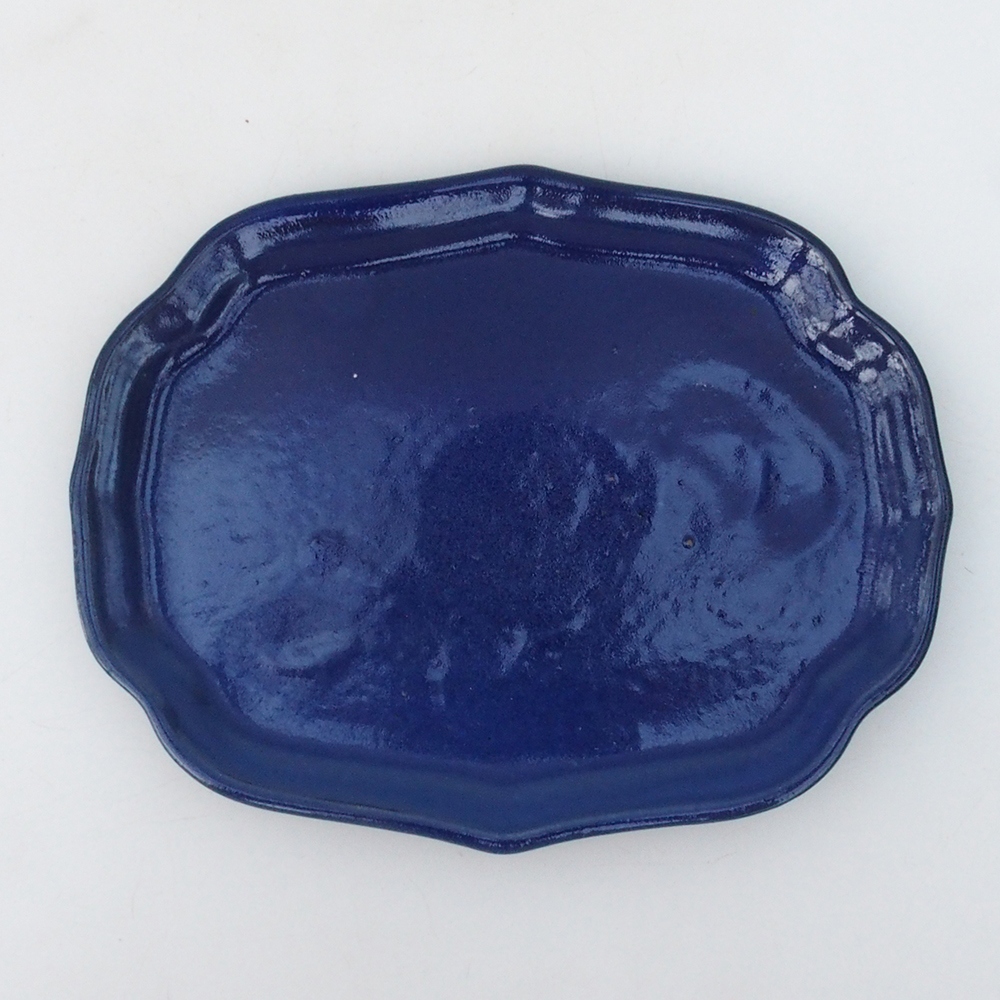 Keramická podmiska H51 -18,5 x 14,5 x 1 cm - modrá
