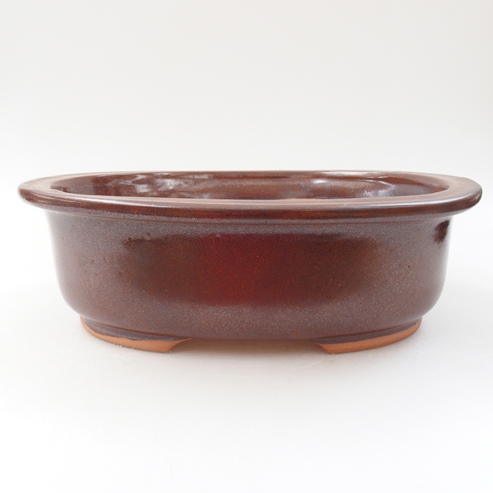 Keramická bonsai miska 25,5 x 22 x 8 cm, barva hnědá