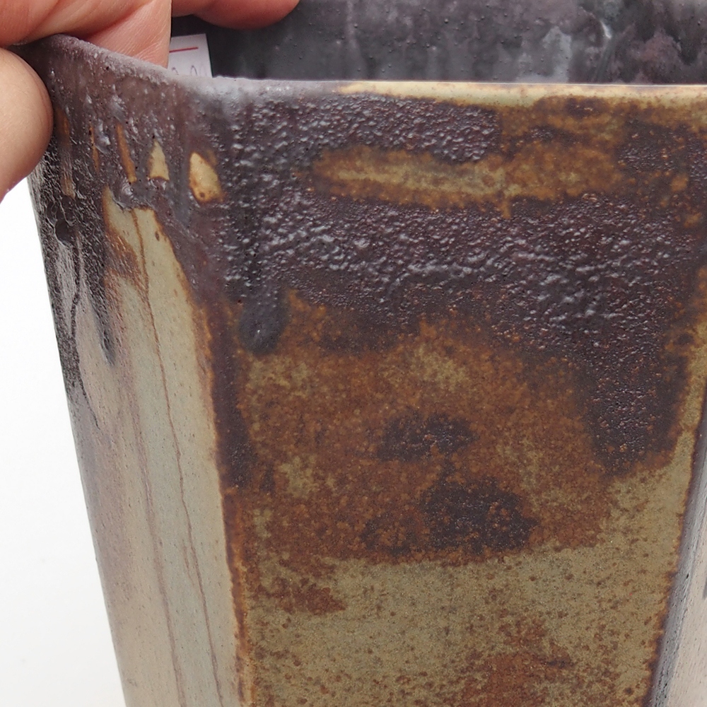 Keramická bonsai miska 13 x 11,5 x 17 cm, barva zelená