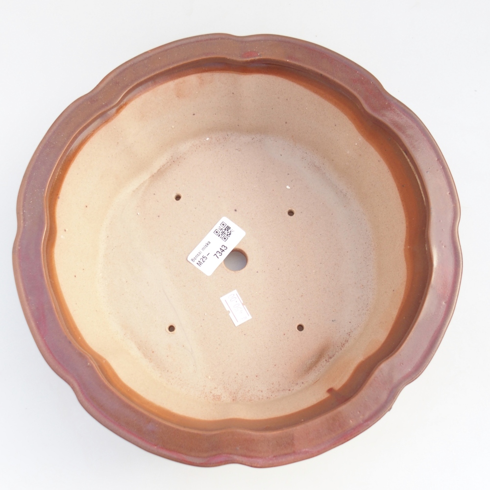Keramická bonsai miska 26 x 26 x 8,5 cm, barva vínová