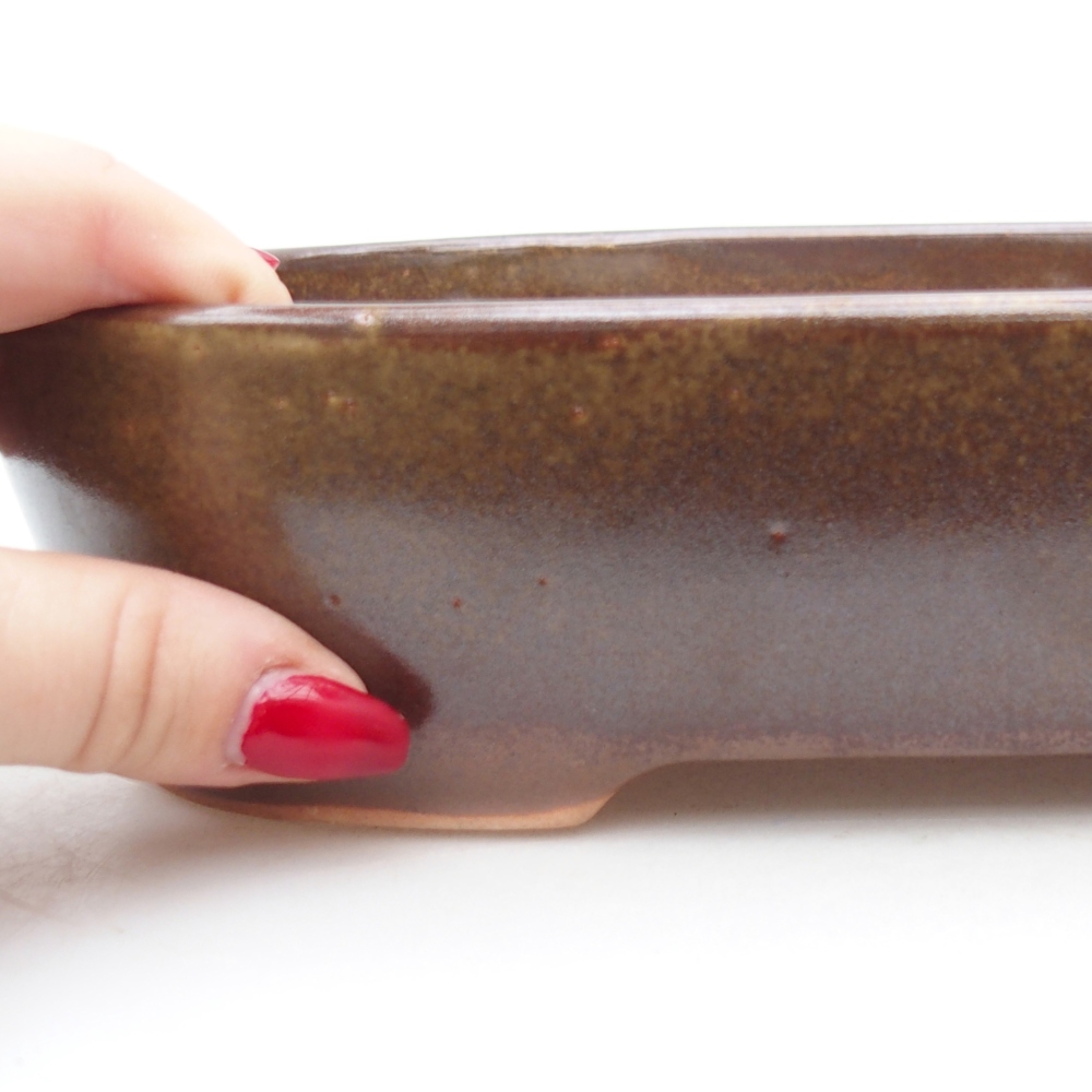 Keramická bonsai miska 22,5 x 17 x 6 cm, barva hnědá