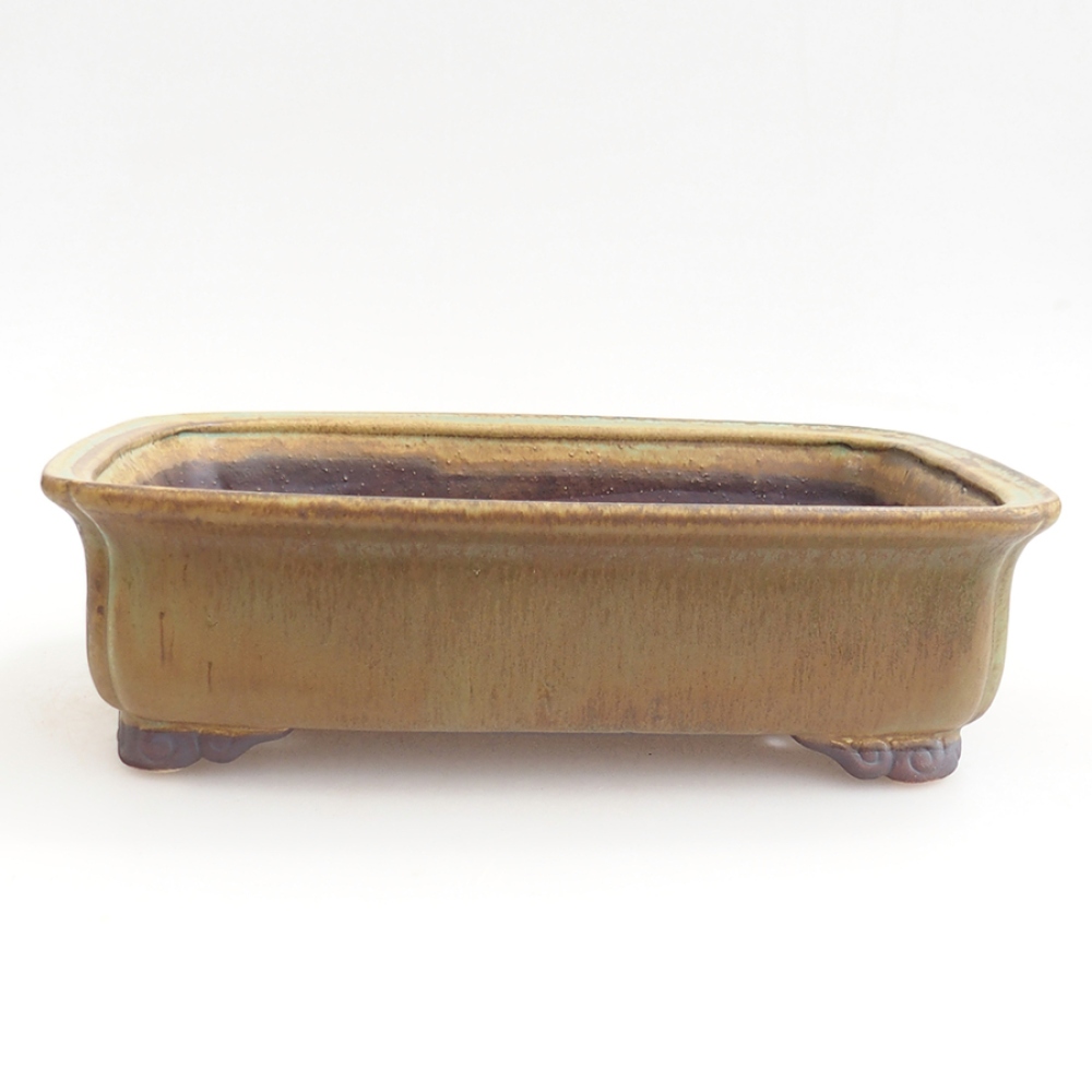 Keramická bonsai miska 24,5 x 19 x 7 cm, barva zelená