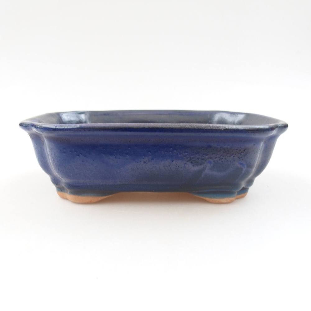 Keramická bonsai miska 16 x 12,5 x 4,5 cm, barva modrá