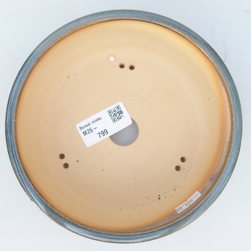 Keramická bonsai miska 15,5 x 15,5 x 5 cm, barva modrošedá