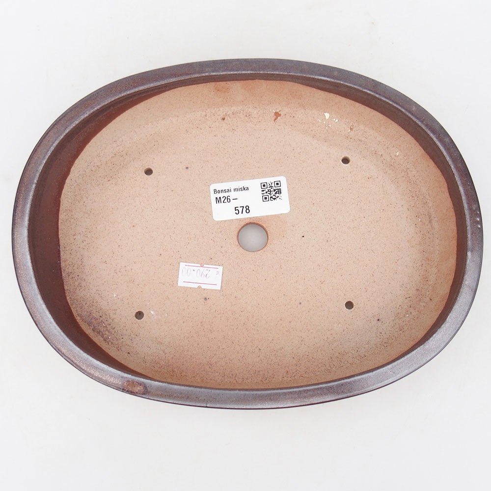 Keramická bonsai miska 22 x 17 x 4 cm, barva hnědá
