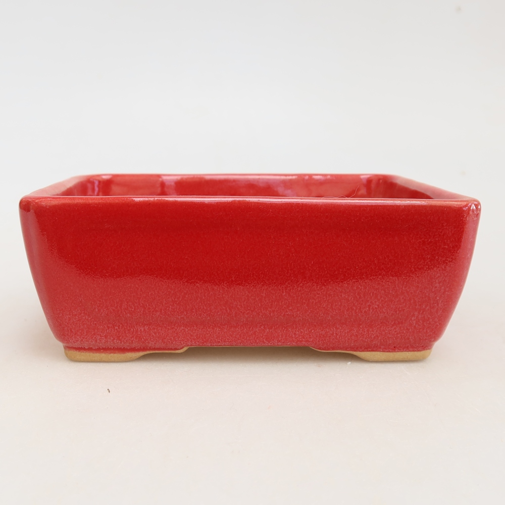 Keramická bonsai miska 13 x 9 x 5 cm, barva červená
