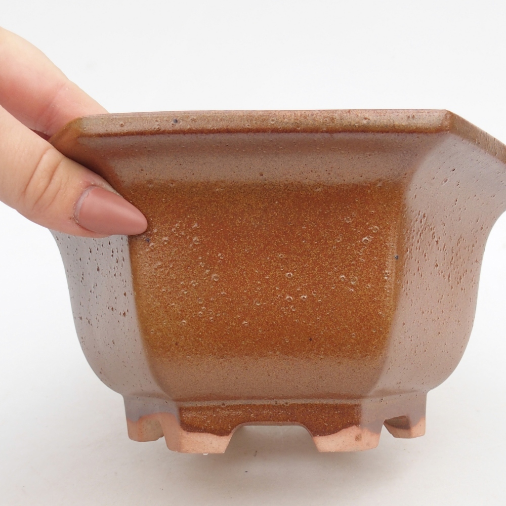 Keramická bonsai miska 18,5 x 16,5 x 9 cm, barva hnědá