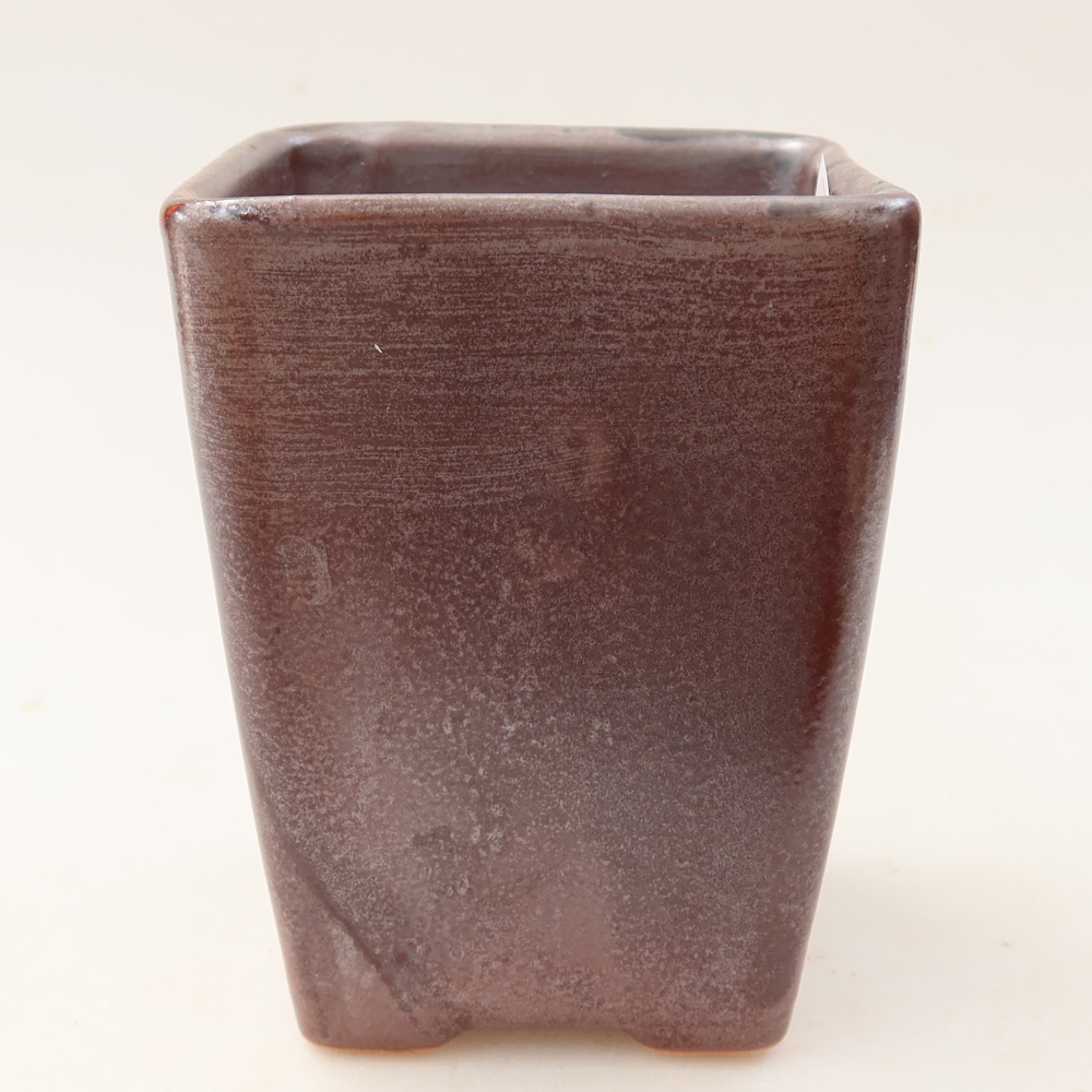 Keramická bonsai miska 8,5 x 8,5 x 11 cm, barva hnědá
