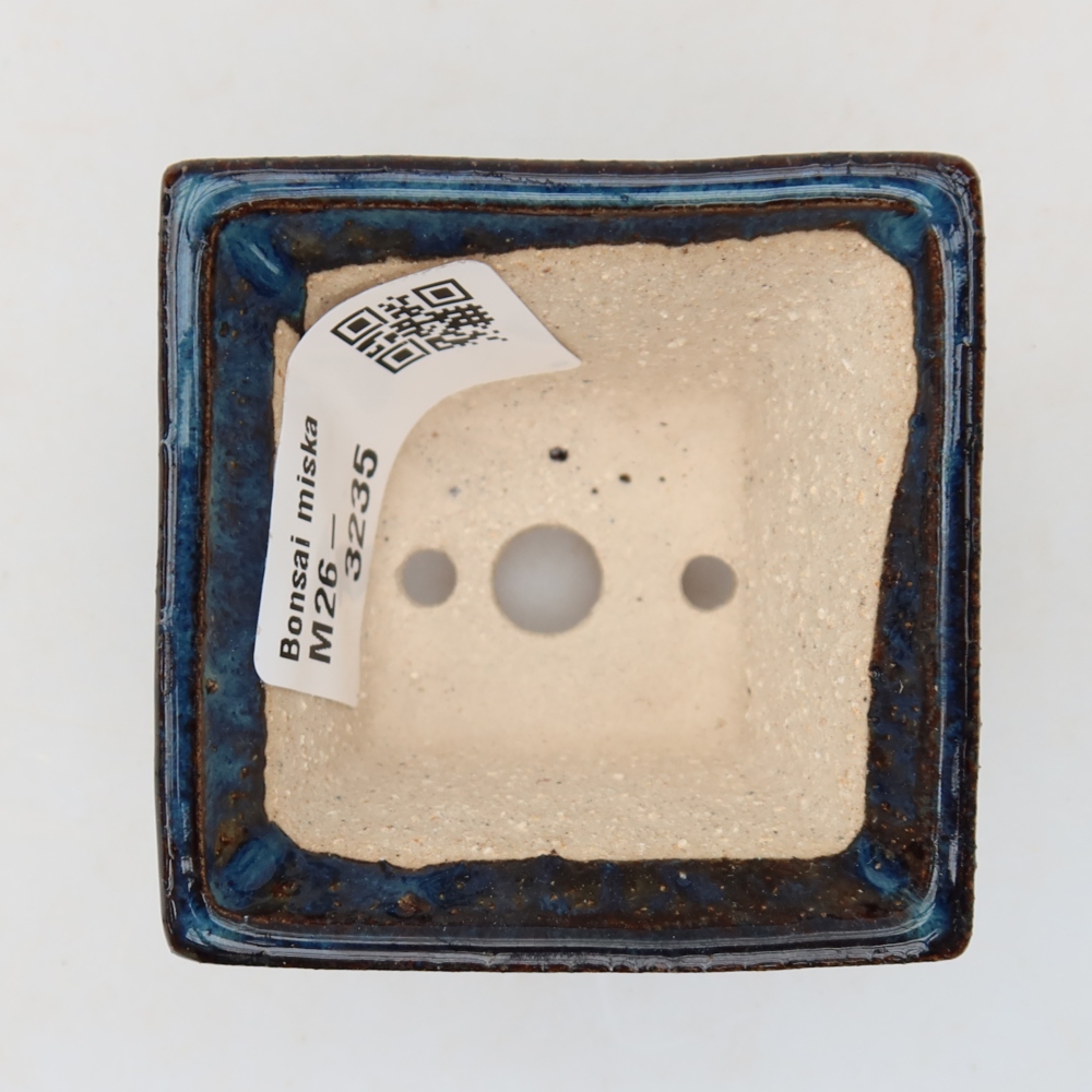 Keramická bonsai miska 5,5 x 5,5 x 4 cm, barva modrá