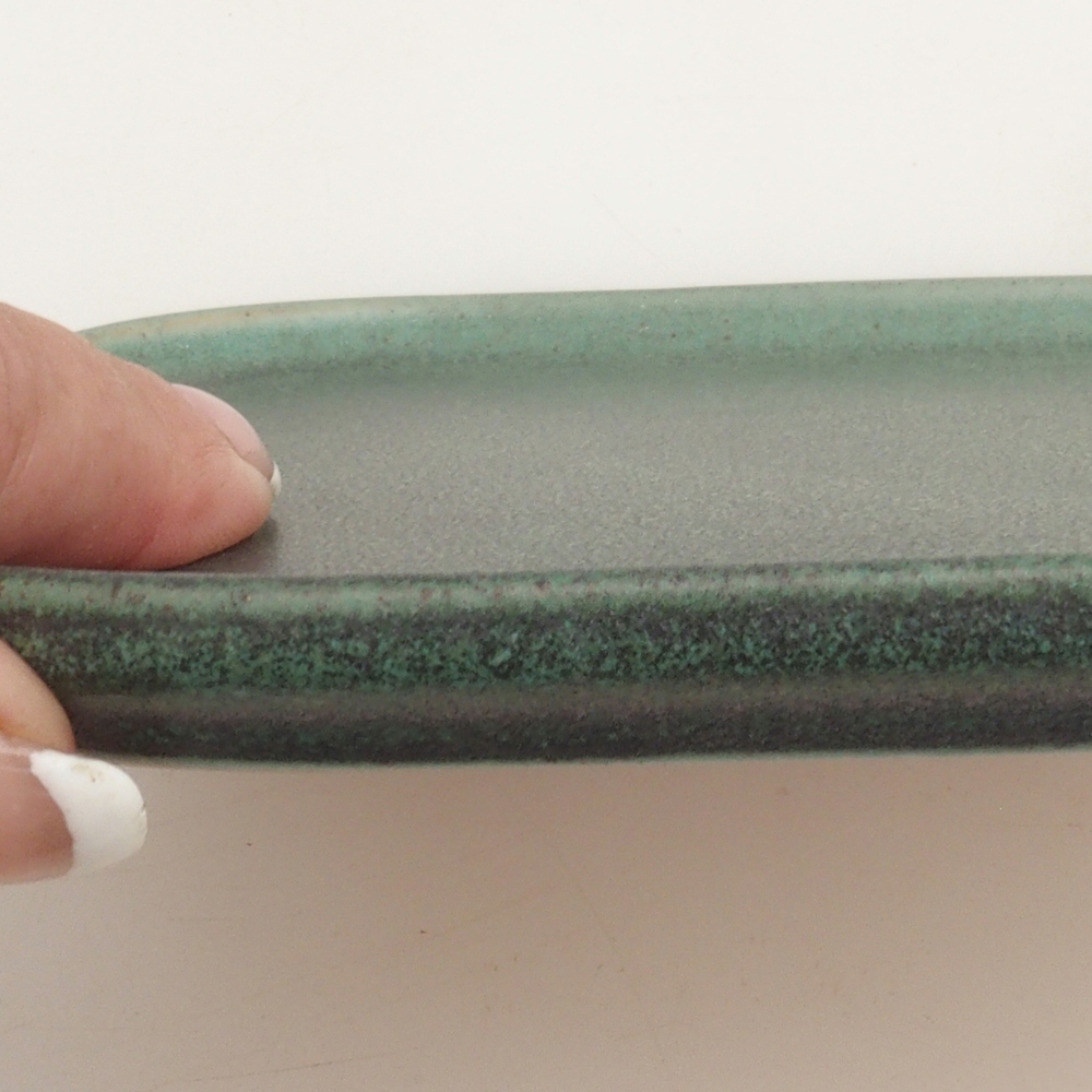 Keramická podmiska H36 - 17,5 x 15 x 1 cm  zelená