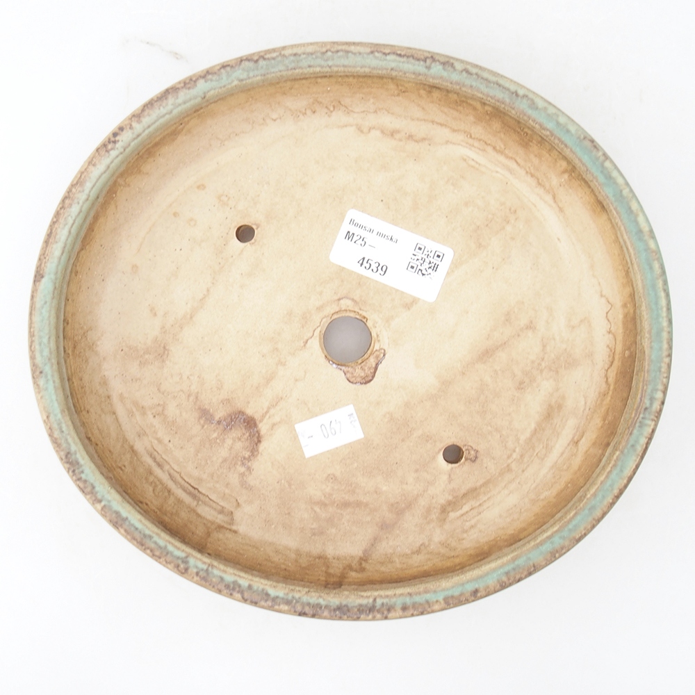 Keramická bonsai miska 20,5 x 18,5 x 4 cm, barva zelená