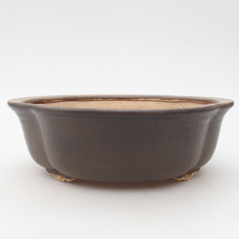 Keramická bonsai miska 18,5 x 17 x 6 cm, barva hnědá