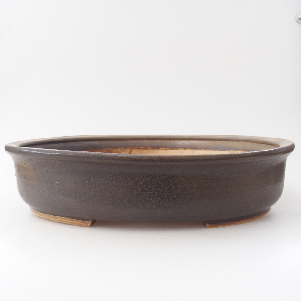 Keramická bonsai miska 32,5 x 28 x 7 cm, barva hnědá