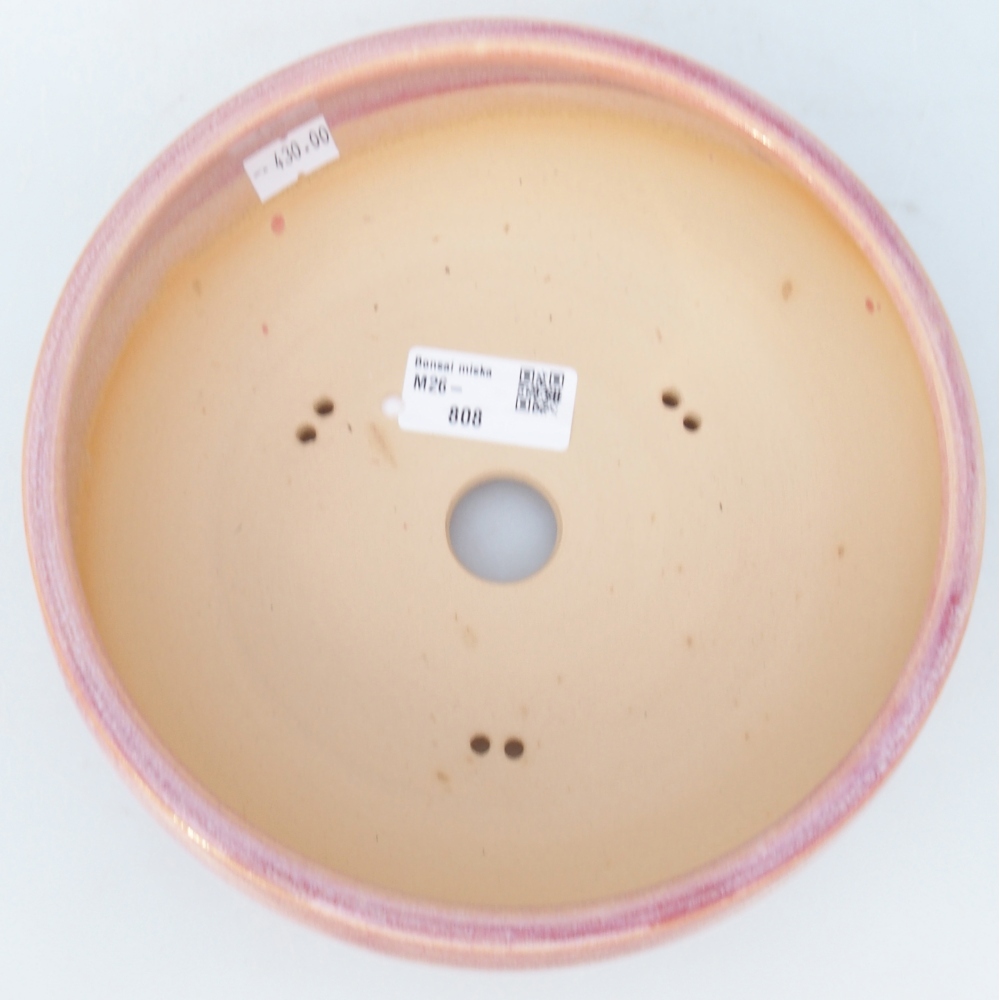 Keramická bonsai miska 18,5 x 18,5 x 7 cm, barva růžová