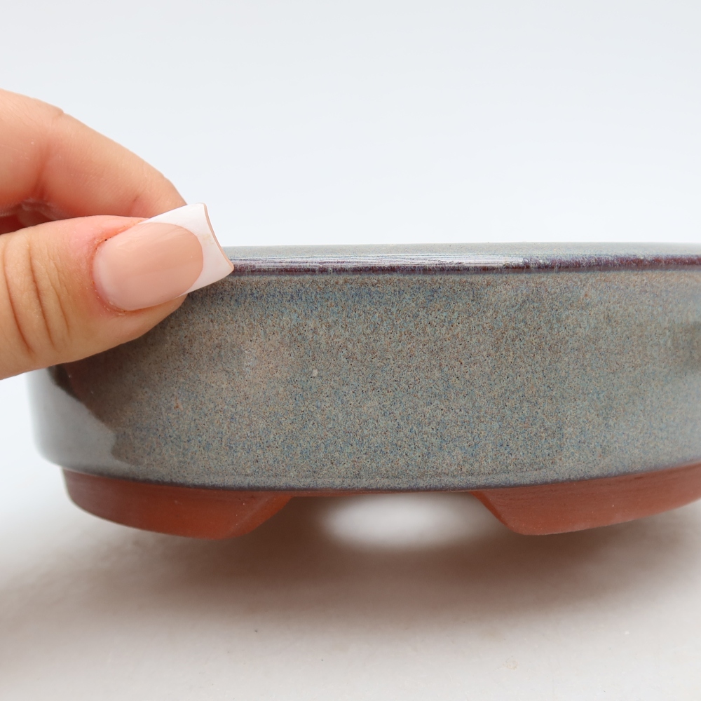 Keramická bonsai miska 16 x 16 x 5 cm, barva šedá